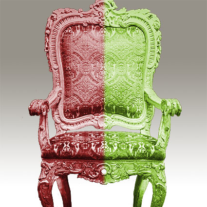 Stuhl mit zwei Farben
